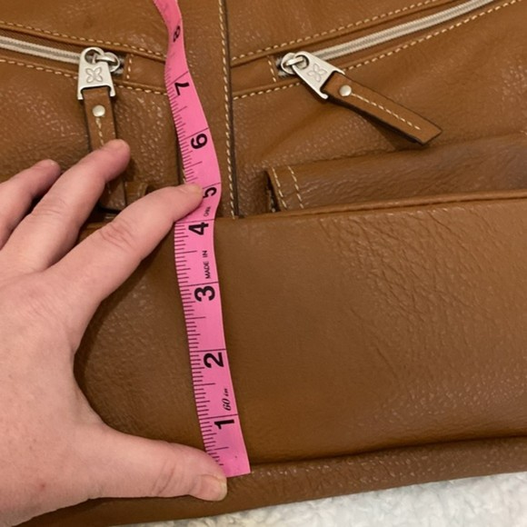 Relic By Fossil Roxanne Shoulder Bag Purse Cognac Leather Adjustable Messenger - Picture 15 of 16